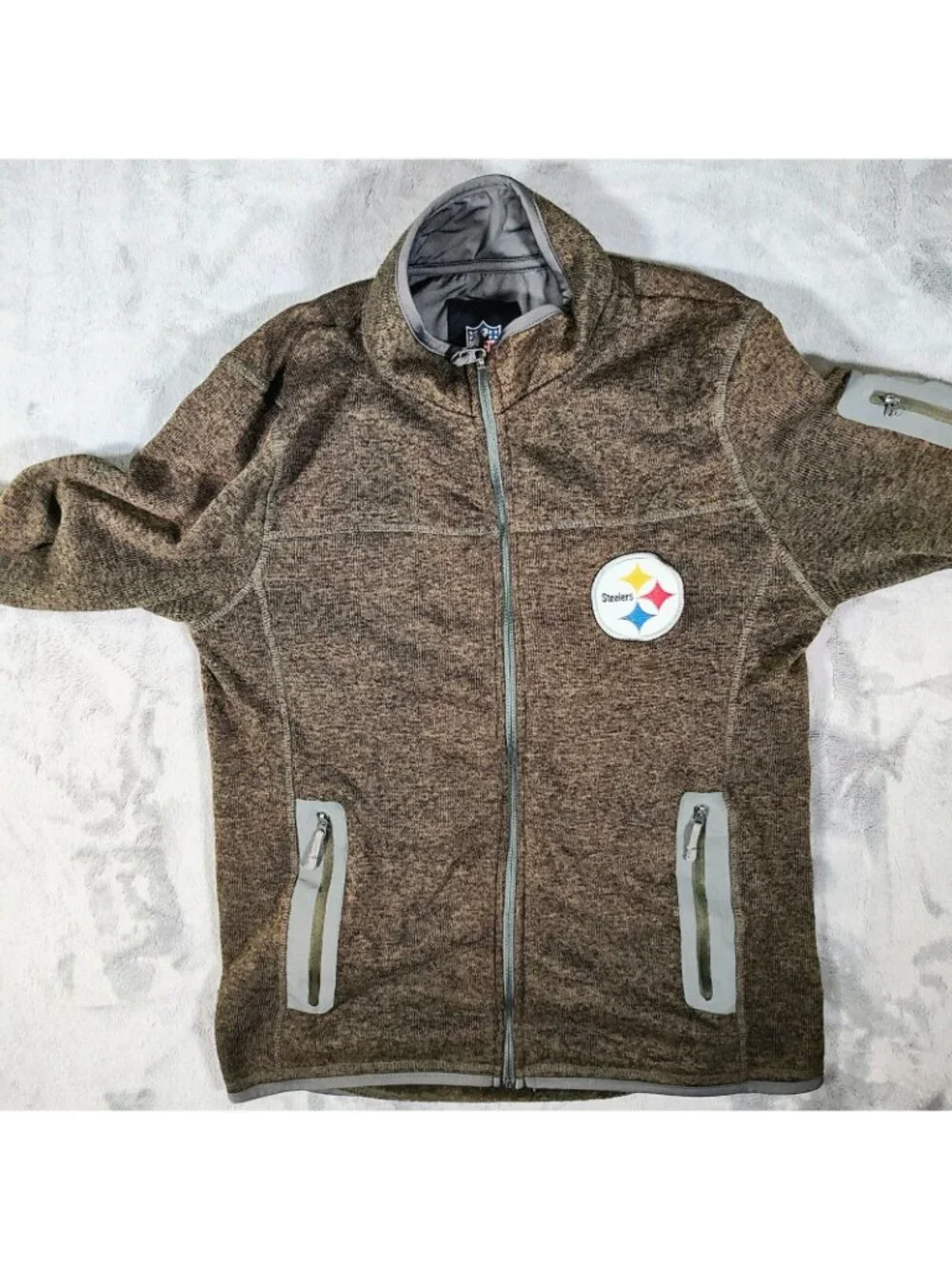 NFL G-III Apparel NFL Pittsburgh Steelers Full-Zip Brown Fleece Jacket (Small)